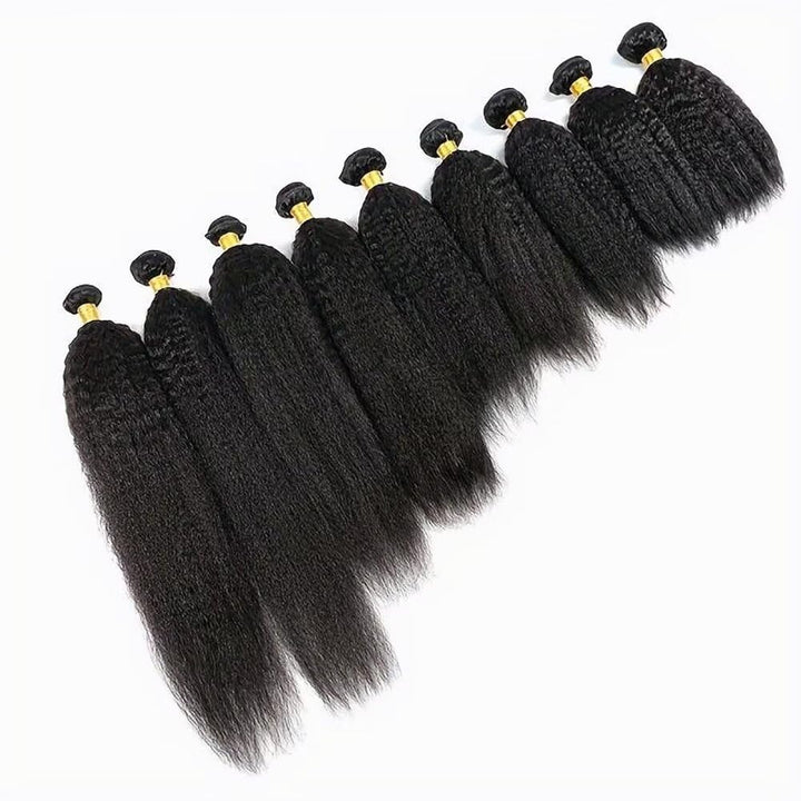Kinky Straight Human Hair Bundles Unprocessed Yaki Human Hair 3 Bundles 100% Brasilianische Haare ec