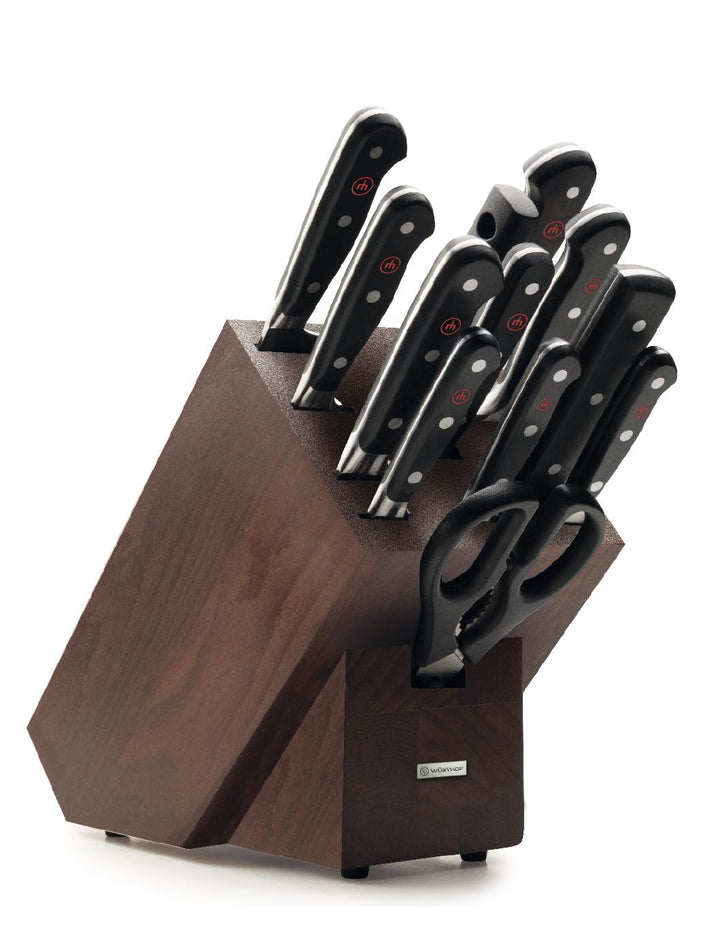 WÜSTHOF Classic Messerblock mit 12 Artikel 12-teilig Braune Esche, 12-teilig Braune Esche