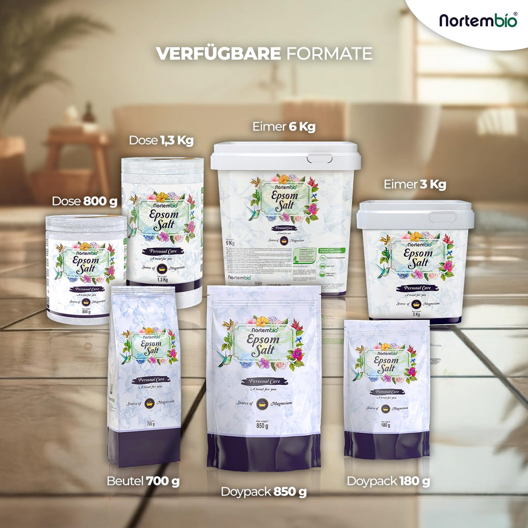 Nortembio Epsom Salz 4x6 Kg. Konzentrierte Quelle von Natürlichem Magnesium. 100% Reines Badesalz, K