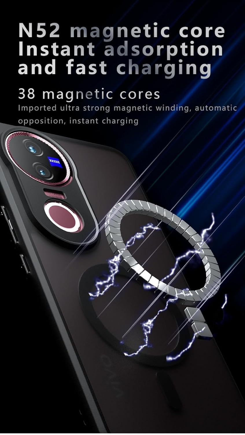 GIOPUEY Magnetische Handyhülle für VIVO V50/VIVO V50e Hülle, Case Kompatibel mit MagSafe, Matte PC Z