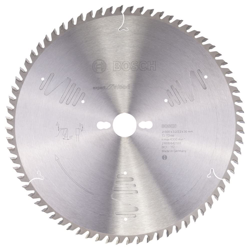 Bosch ProfessionalKreissägeblatt Expert für Wood, 300 x 30 x 3,2 mm, 72, 2608642510