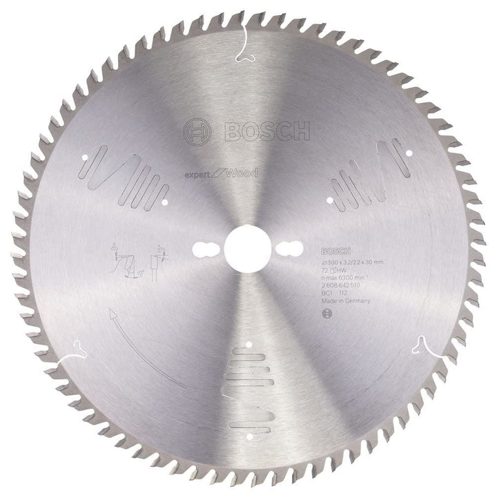 Bosch ProfessionalKreissägeblatt Expert für Wood, 300 x 30 x 3,2 mm, 72, 2608642510