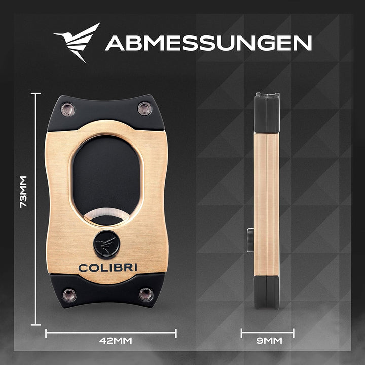 Colibri S-Cut Zigarrenschneider - Klassischer Gerader Schnitt - Bis zu 66 Ringmass Zigarren - Ergono