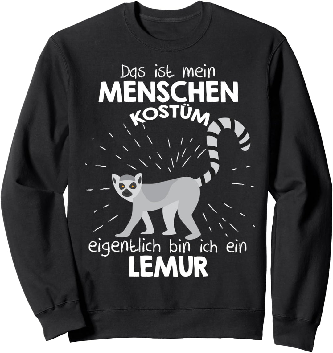 Mein Menschen Kostüm Bin ich ein Lemur, Halloween Outfit Sweatshirt