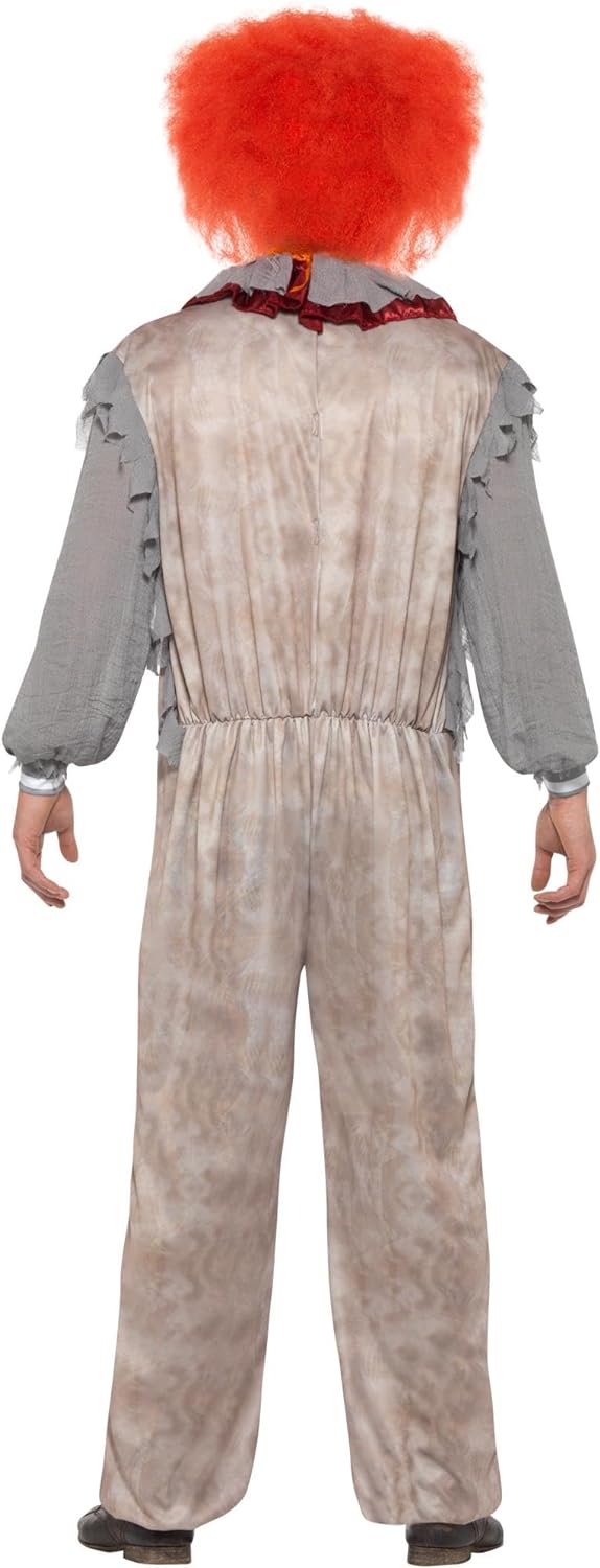 Vintage Clown Costume (L) 42-44 Grau und Rot, 42-44 Grau und Rot