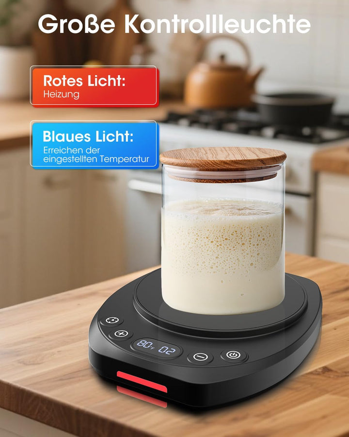 MQUPIN Sauerteig Starter Warmer,Brotbacken werkzeuge 21-49°C,Präzise Temperaturregelung 1°C, 24-Stun