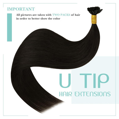 YoungSee Echthaar Extensions Bondings Braun 35cm Bonding Extensions Echthaar 1g Braun Remy Hair Exte