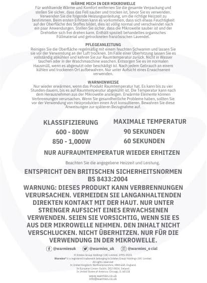 Warmies Plüsch Löwe Mikrowellen-Erwärmbarer Gewichteter Teddy mit französischem Lavendelduft, heisse