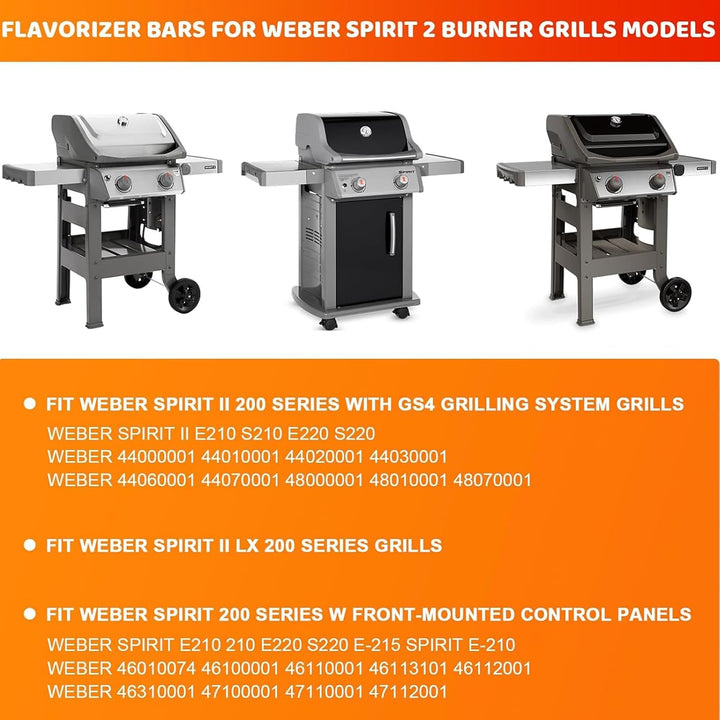 GFTIME 38,9cm Flavorizer Bar 7635 für Weber Spirit I E210/220 & II E210/S210 (mit vorderen Brennerkn