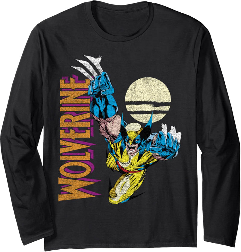 Marvel X-Men Wolverine Claws Out Action Shot Langarmshirt