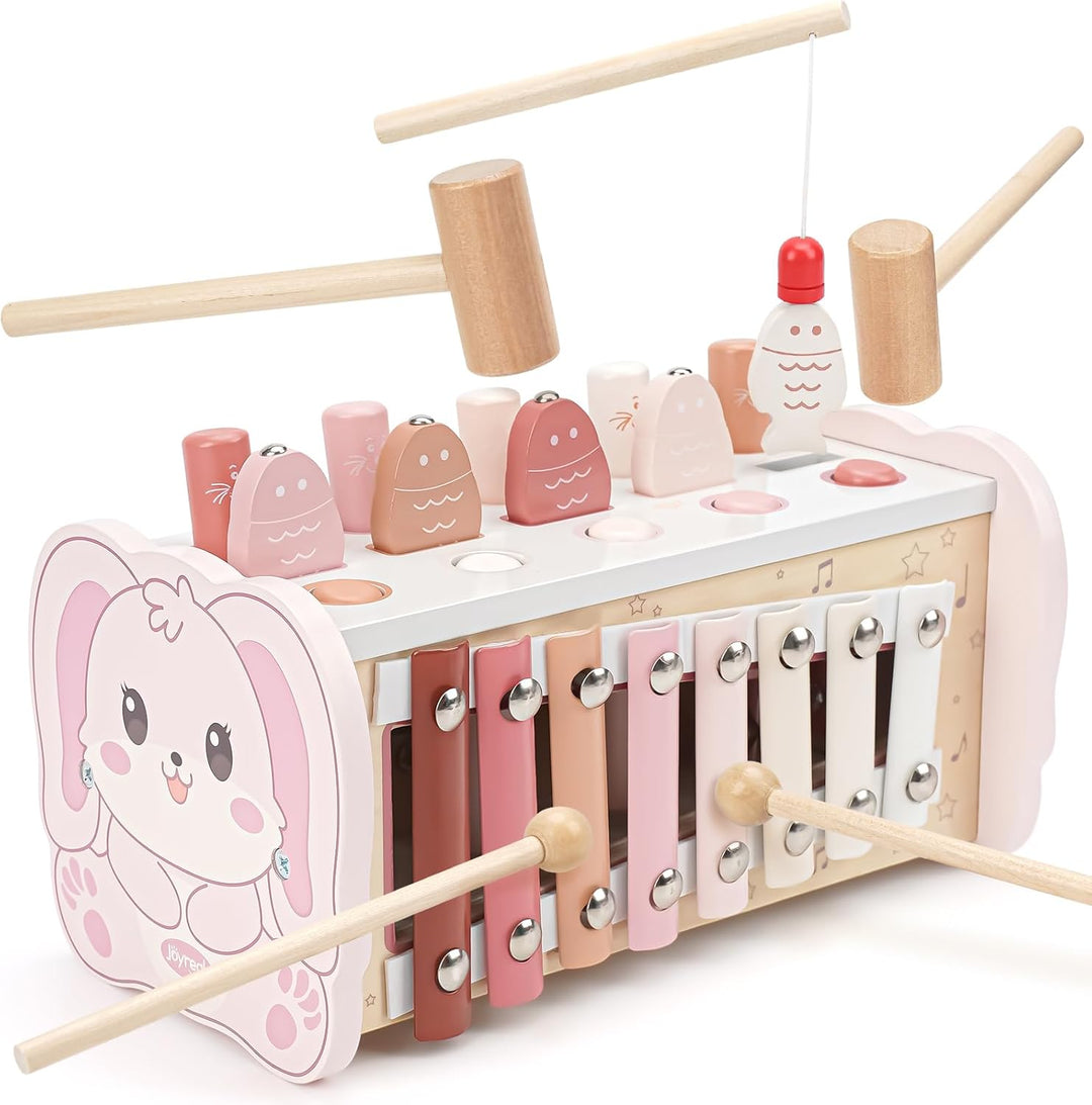 Joyreal Montessori Spielzeug ab 1 Jahr - Hammerspiel Holzspielzeug Baby, Xylophon Kinder 1 Jahr, Ang