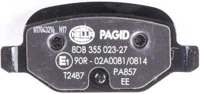 HELLA PAGID 8DB 355 023-271 Bremsbelagsatz - T2487 - Dicke/Stärke: 14.4mm - Bremssystem: Lucas - mit