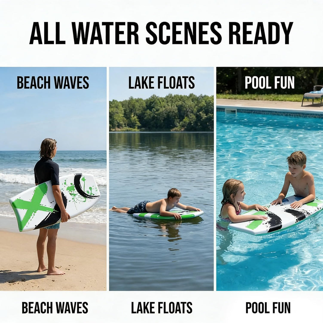 Breeze 104,1 cm Bodyboard – Leichtes EPS-Core-Bodyboard mit IXPE-Deck, HDPE Slick Bottom, Halbmondsc