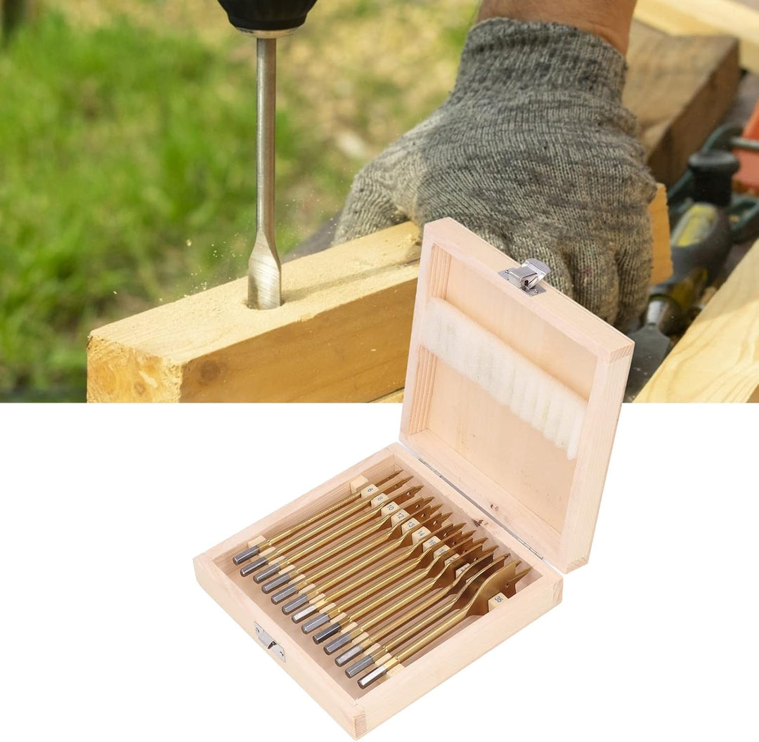 Flachbohrer-Set für Holzbearbeitung, Hartstahl, 6,35 mm (1/4 Zoll), Sechskantschaft, Spatenbohrer, L
