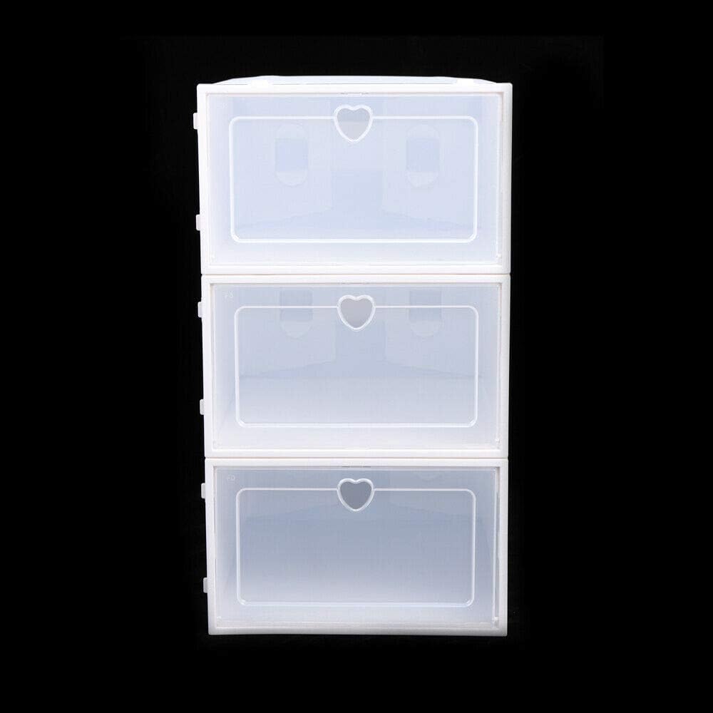 TFCFL 20x Schuhboxen Schuhbox Stapelbox Aufbewahrungsbox, stapelbar und faltbar,durchsichtig,aus Pla