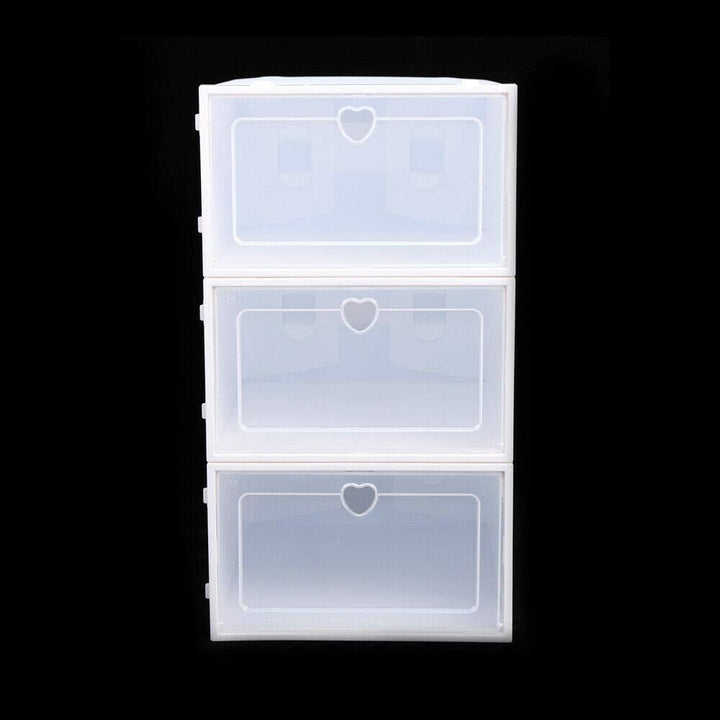 TFCFL 20x Schuhboxen Schuhbox Stapelbox Aufbewahrungsbox, stapelbar und faltbar,durchsichtig,aus Pla