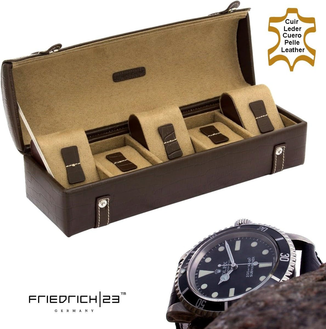 Uhrentruhe Friedrich|23 CROCO FIVE TABACCO