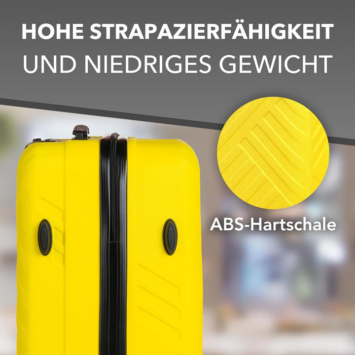Xonic Design Reisekoffer - ABS Hartschalen Koffer mit 360° Leichtlauf-Rollen - hochwertiger Trolley
