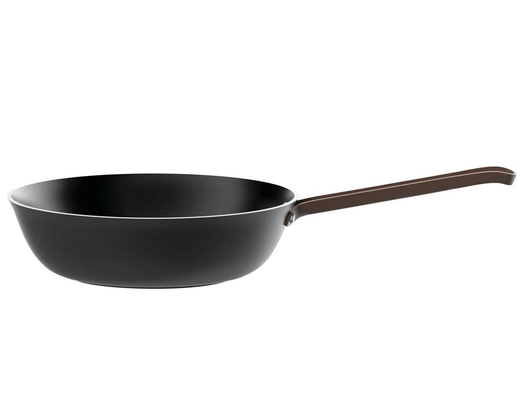 Alessi edo PU114/28 B Bratpfanne mit langem Griff, aus Aluminium mit Antihaftbeschichtung, Griff aus