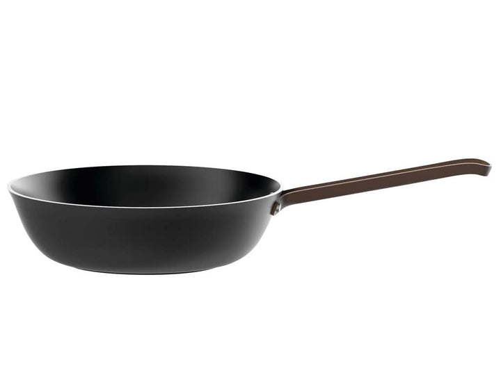 Alessi edo PU114/28 B Bratpfanne mit langem Griff, aus Aluminium mit Antihaftbeschichtung, Griff aus