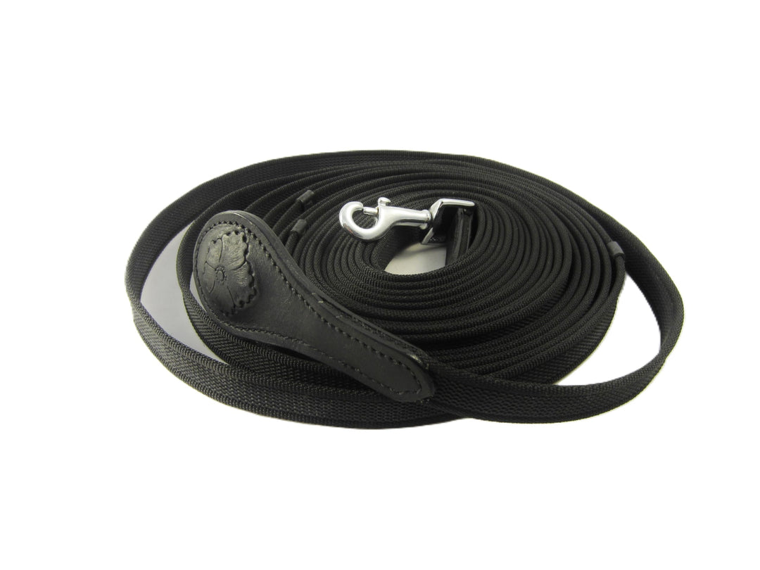 PS Pferdeartikel Longe - Longierleine Blossom 8 m schwarz, schwarz