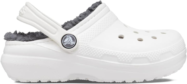 Crocs Unisex Kinder Classic Lined Clog K 23/24 EU Weiss Grau, 23/24 EU Wei&amp;