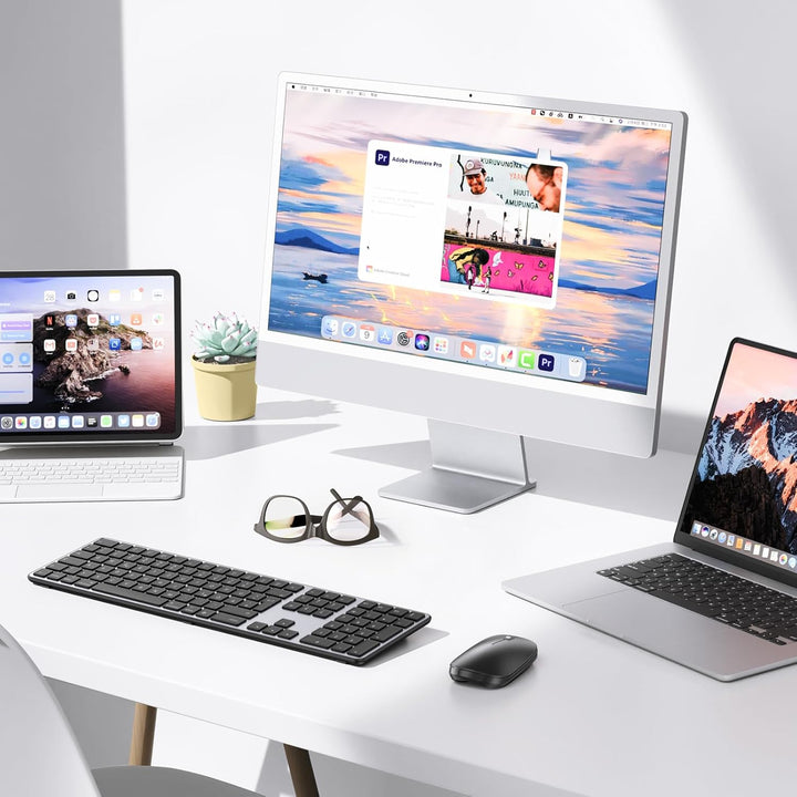 Bluetooth-Mac-Tastatur und -Maus, OMOTON Kabellose Tastatur und Maus für Apple MacBook Pro/Air, iMac