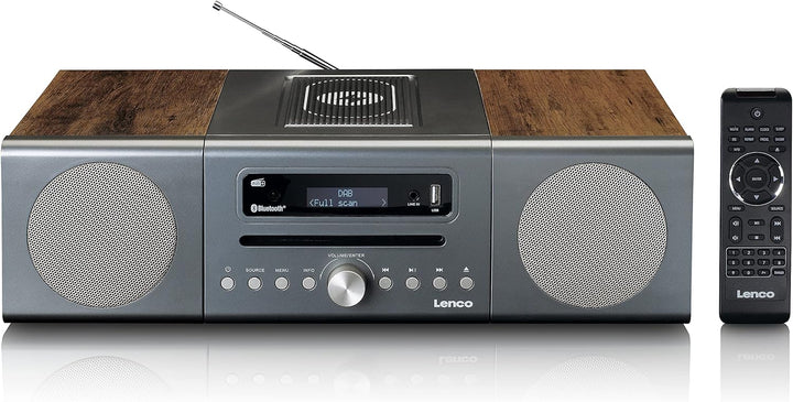 Lenco MC-175 Kompaktanlage - DAB+ und FM - CD/MP3 Player - Bluetooth - 2 x USB - QI Lader - 2 x 20 W