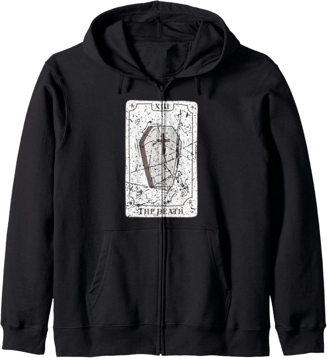 Gothic Hexe Tarot Kartendesign The Death Kawaii Goth Witchy Kapuzenjacke