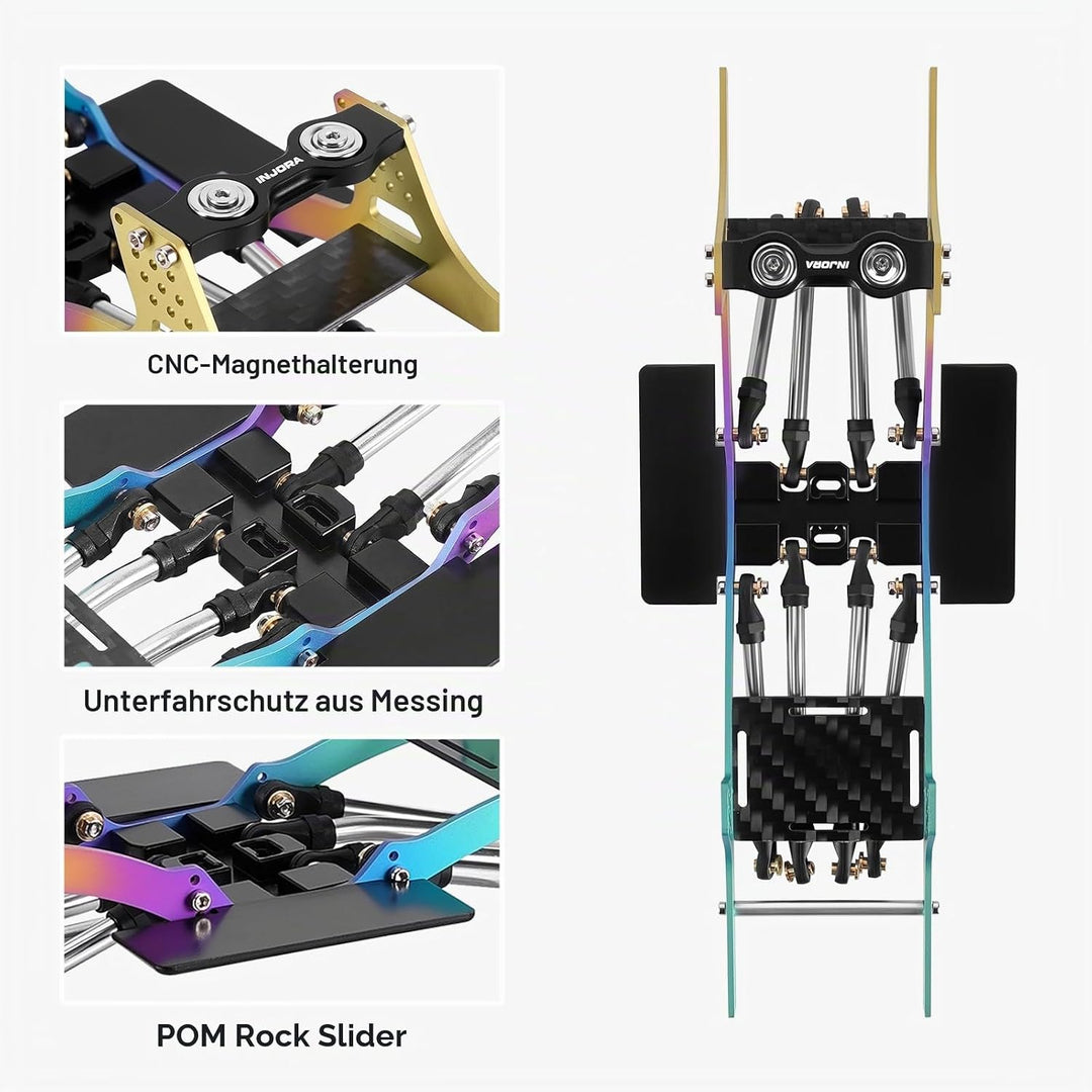 INJORA Rainbow Titanium LCG Chassis Kit für 1/24 SCX24