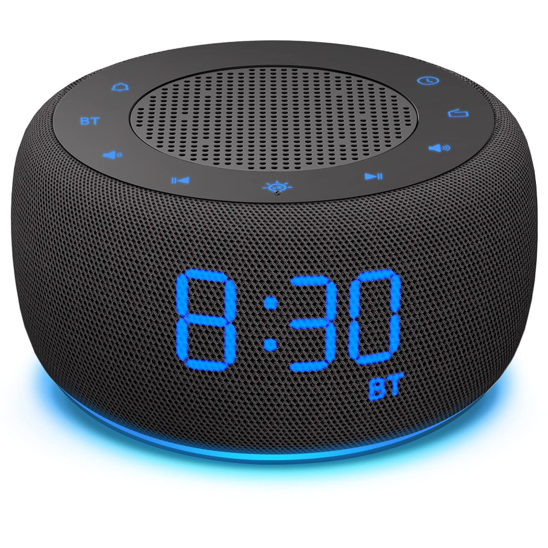DOUMOSH Radiowecker mit Bluetooth, Wecker Digital mit 0-100% Display Dimmer, Farbige Nachtlicht, Wec