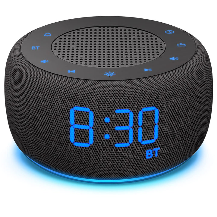 DOUMOSH Radiowecker mit Bluetooth, Wecker Digital mit 0-100% Display Dimmer, Farbige Nachtlicht, Wec