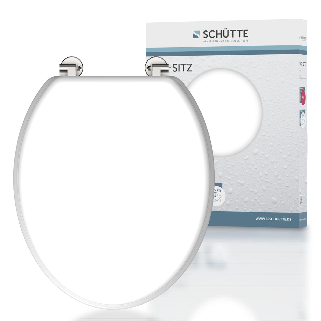 SCHÜTTE WC-Sitz WHITE, Holzkern Toilettendeckel, Klodeckel Weiss 84000