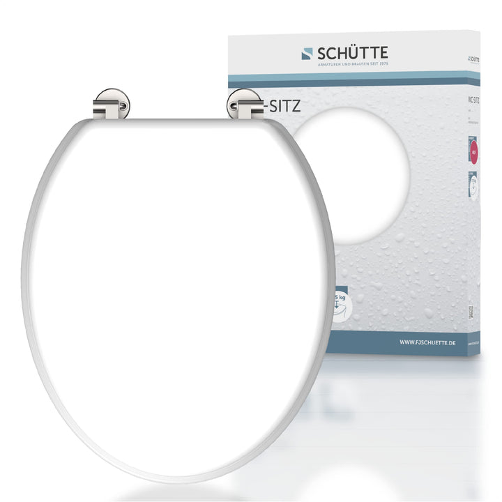 SCHÜTTE WC-Sitz WHITE, Holzkern Toilettendeckel, Klodeckel Weiss 84000