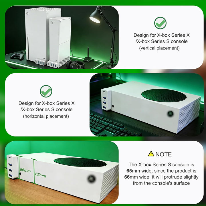 4-Port-USB-Hub für Xbox Series X|S, Hochgeschwindigkeits-USB-Hub-Splitter-Erweiterungsadapter für Xb