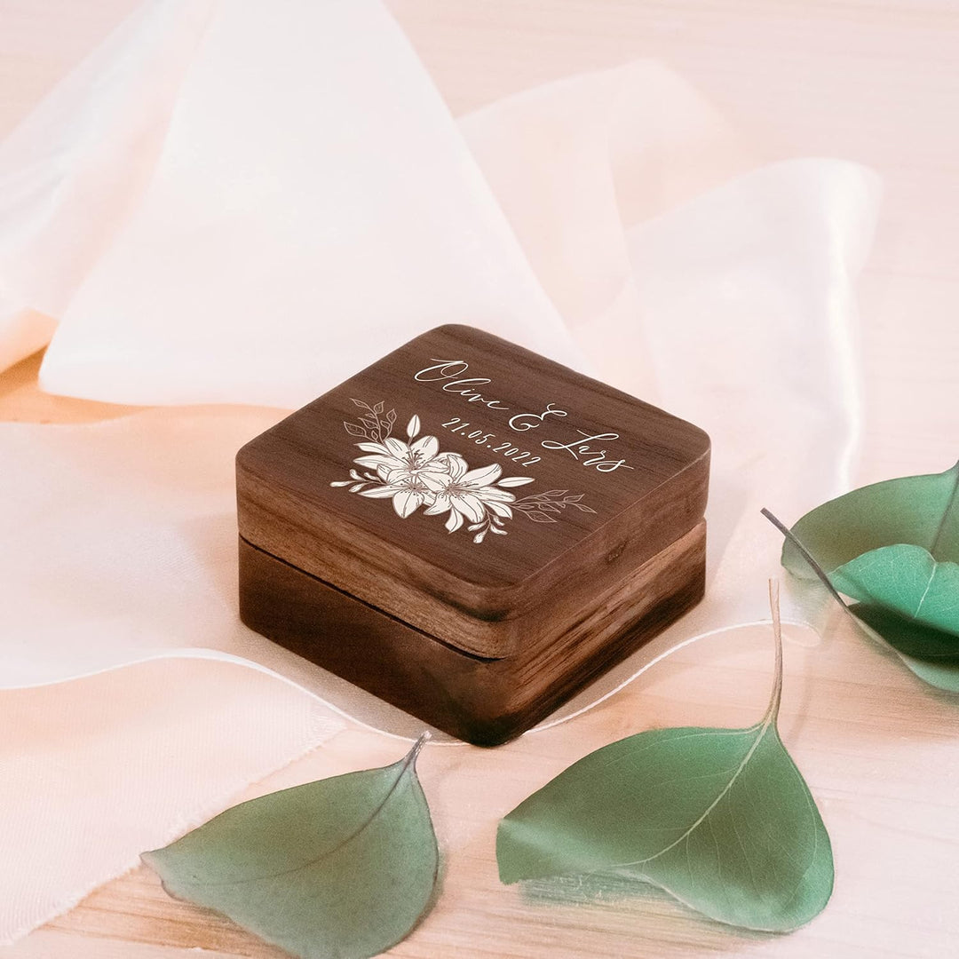 Ringbox Hochzeit | Ringkästchen Holz | Ringschatulle Hochzeit | Ringkiste | Mr &amp; Ms l Standesamt | A