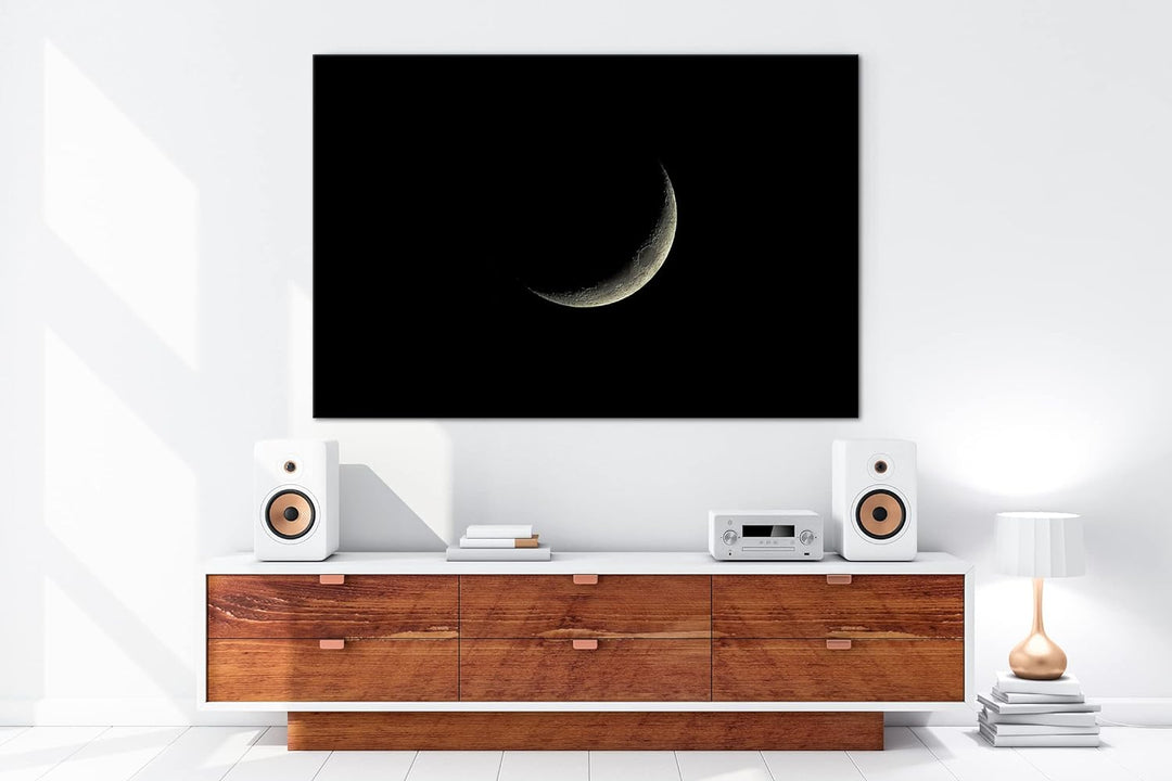 deyoli zunehmender Mond Format: 80x60 als Leinwandbild, Motiv fertig gerahmt auf Echtholzrahmen, Hoc