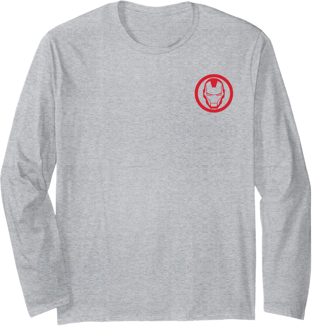 Marvel Iron Man Pocket Face Logo Langarmshirt