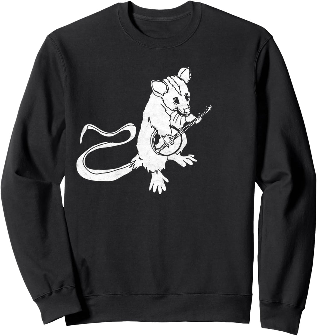 Banjo Picking Possum Vintage Bluegrass Funny Minimalist Sweatshirt