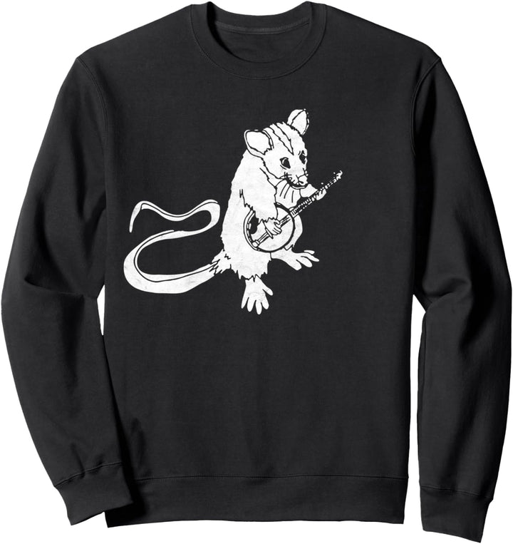 Banjo Picking Possum Vintage Bluegrass Funny Minimalist Sweatshirt