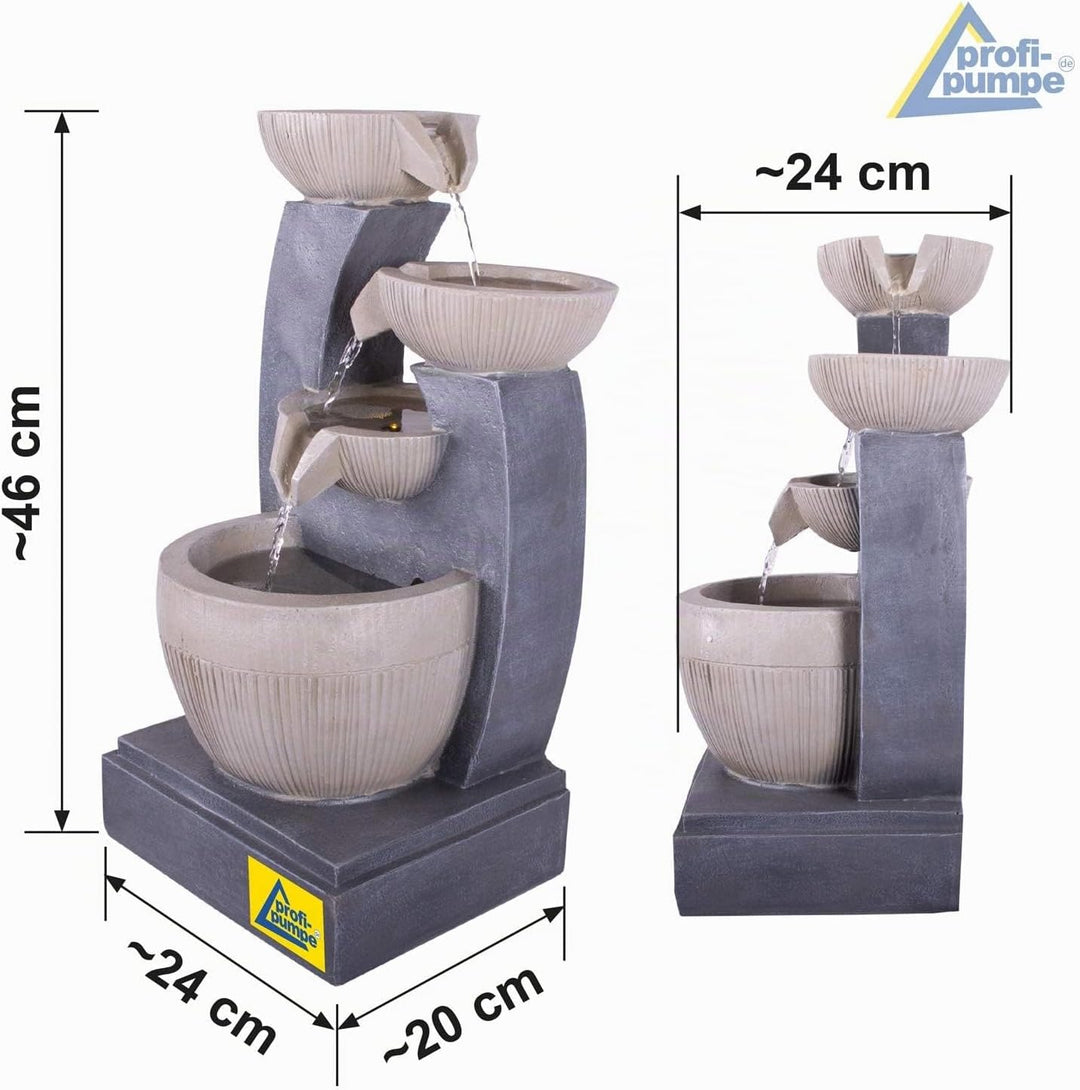 Gartenbrunnen Brunnen Zierbrunnen Zimmerbrunnen Springbrunnen Brunnen mit LED-Licht 230V Wasserfall