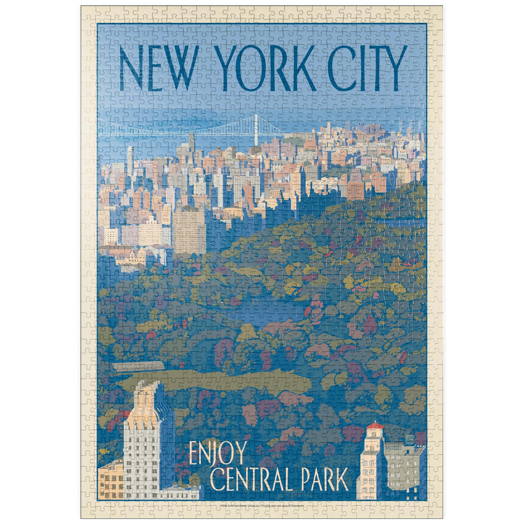 New York City: Enjoy Central Park, Vintage Poster - Premium 1000 Teile Puzzle - MyPuzzle Sonderkolle