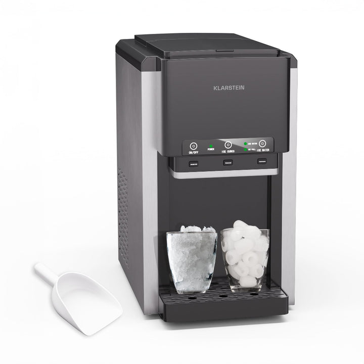 Klarstein ArcticBlend 3in1-Eiswürfelmaschine – 20 kg/24 h, Kugeleis & Crushed Ice, Wasserspender, 6-