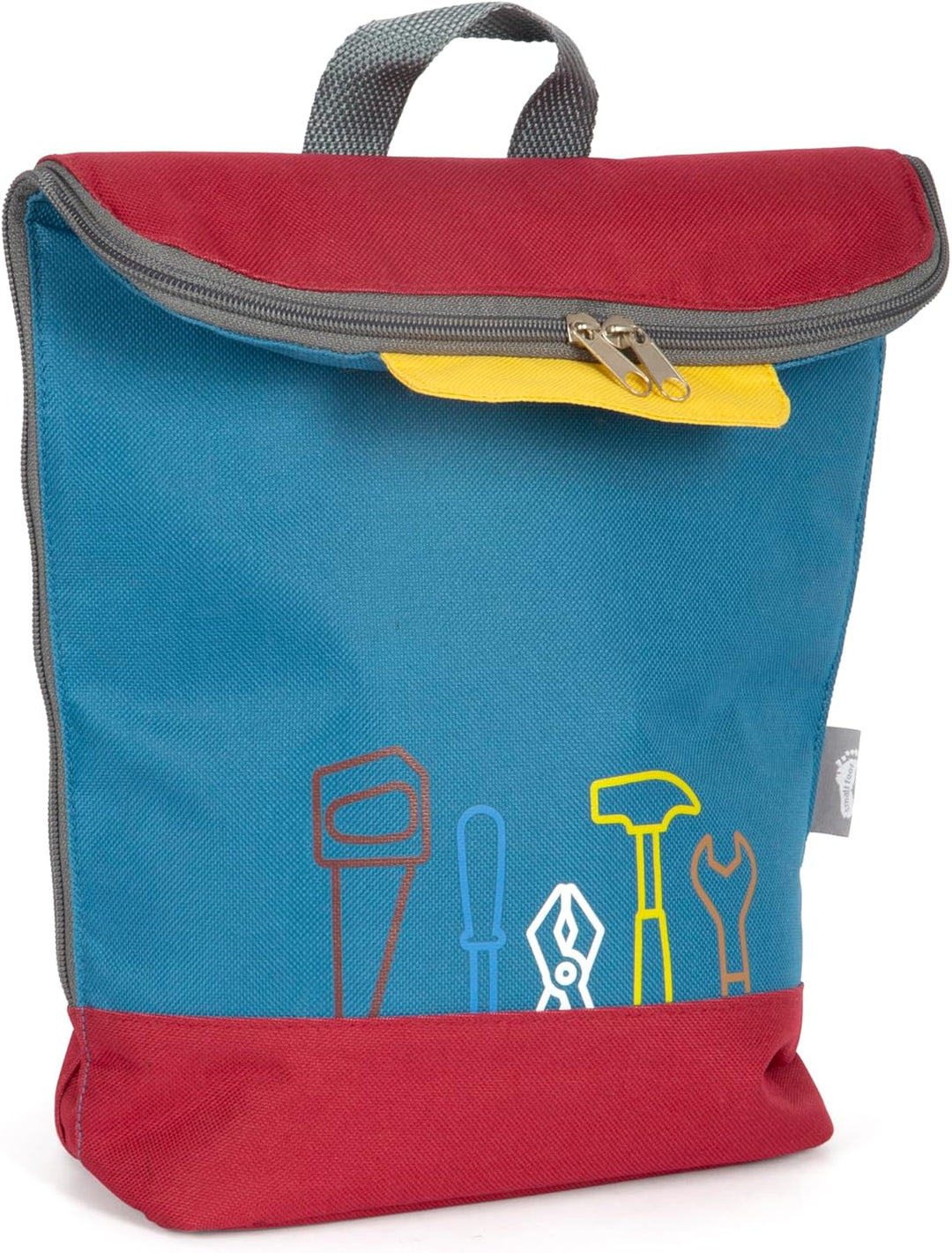 small foot Werkzeugrucksack Konstruktion „Workshop“, Kinder-Rucksack mit 8 Werkzeugen aus Holz, ab 3