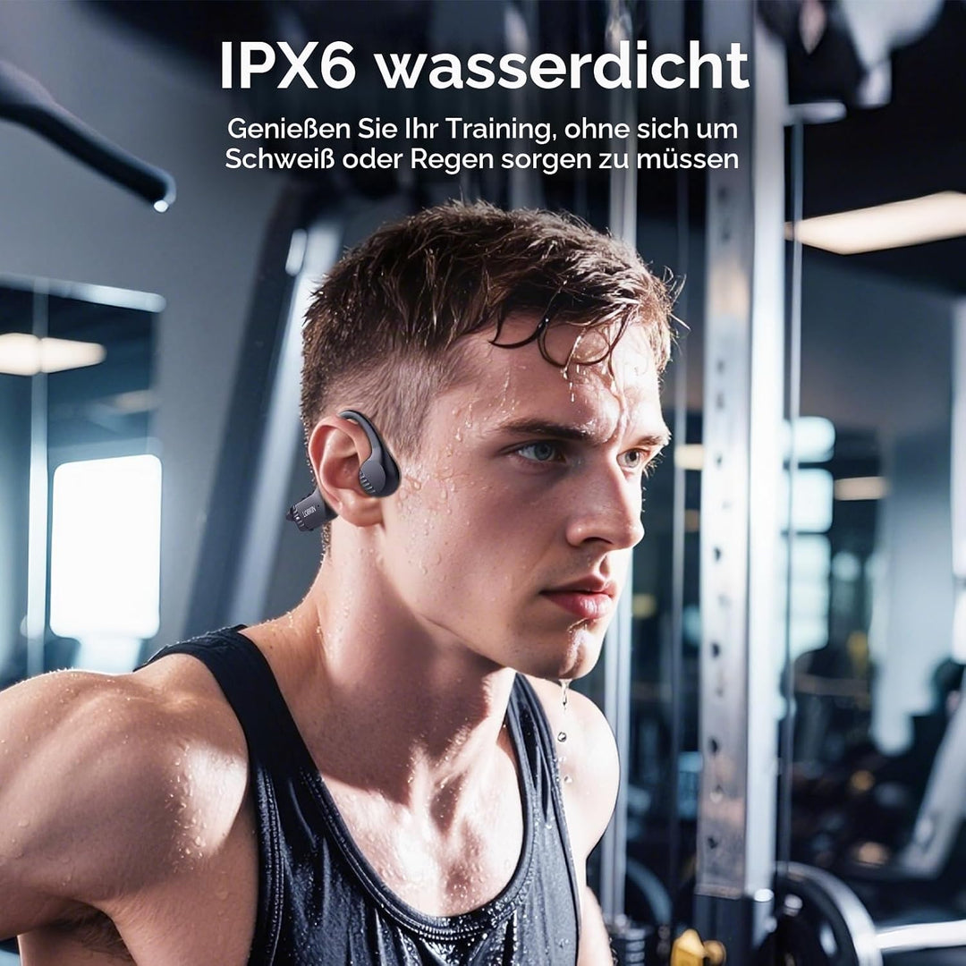 LOBKIN Knochenschall Kopfhörer Bluetooth,Open Ear Kopfhörer Kabellos Bone Conduction Headphones Blue