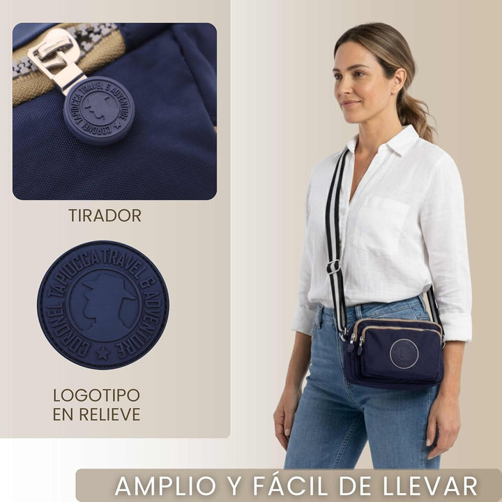 Coronel Tapiocca Damen Umhängetasche Schultertasche Schulterriemen Reissverschluss Handtasche Crossb