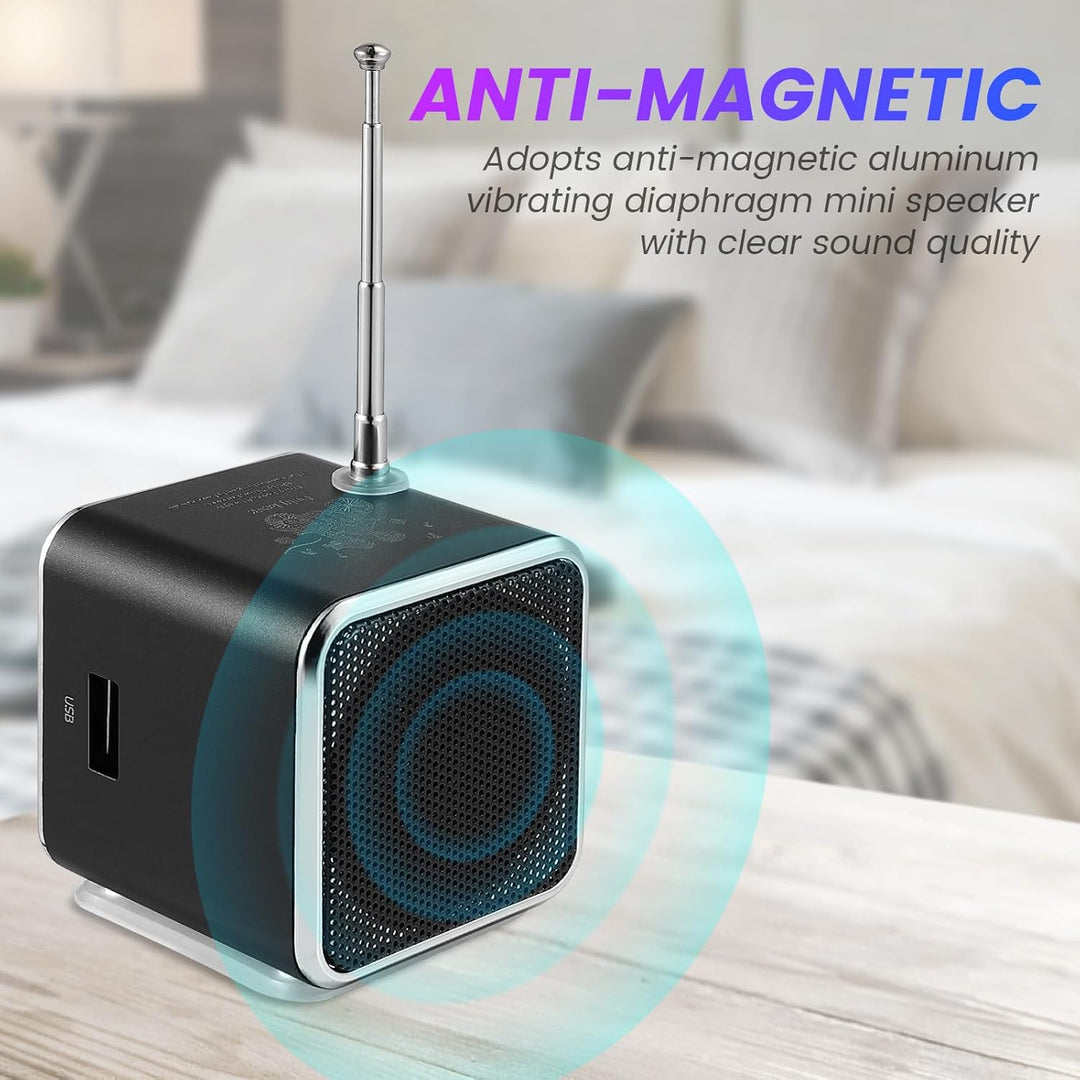 ULTECHNOVO Mini-, digitaler tragbarer Musik-MP3/4-Player, Micro-SD/TF-USB-Disk-, FM-Radio, Mini-Digi