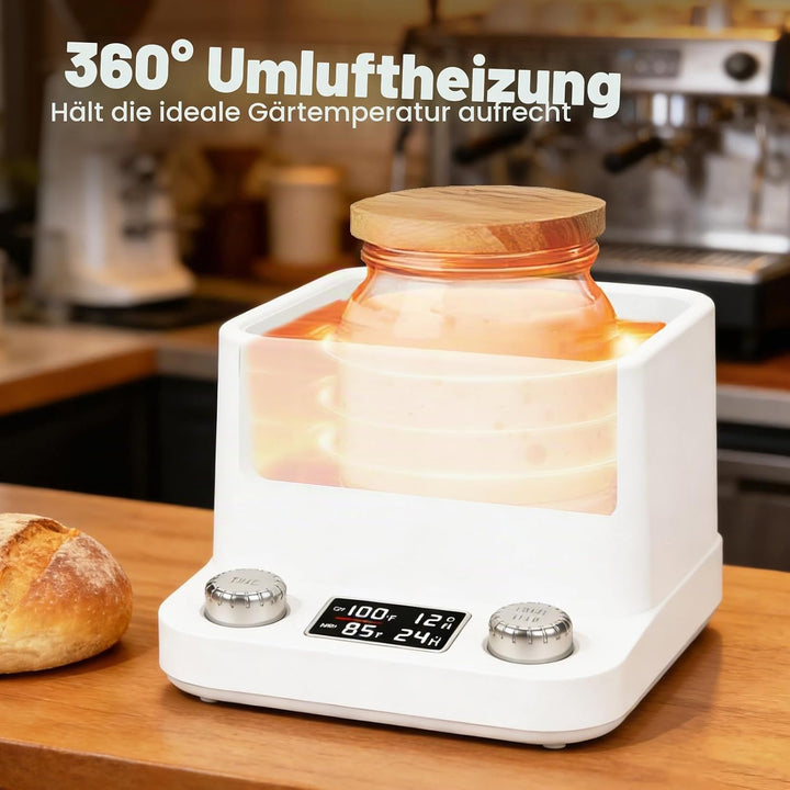Sauerteig Starter Warmer,198 Stunden Timer,Gleichmässig Erhitzt，Einstellbare Temperatur 70-104°F,Sau