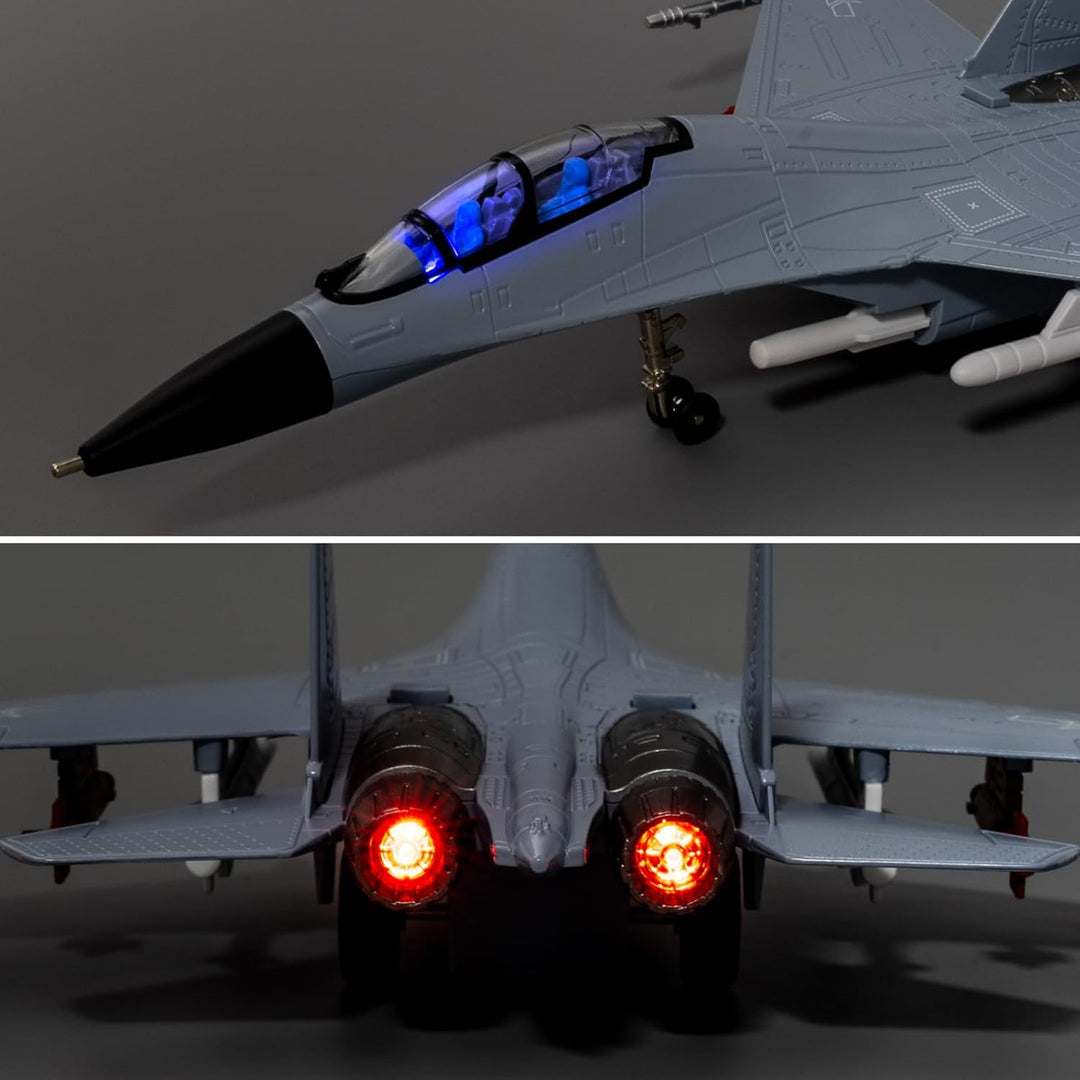 J-16 Flugzeug-Spielzeugmodell mit simuliertem Raketenangriff, Rückzug-Militärkampfflugzeugmodell mit