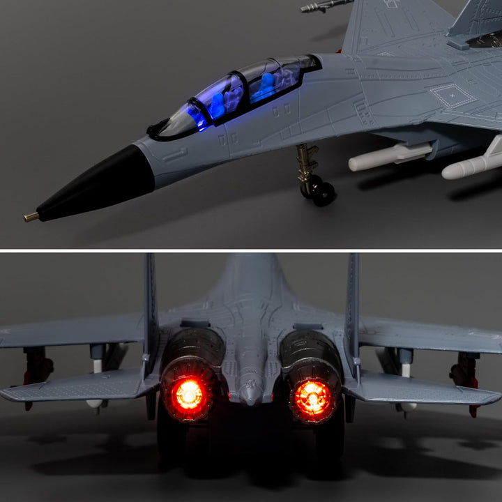 J-16 Flugzeug-Spielzeugmodell mit simuliertem Raketenangriff, Rückzug-Militärkampfflugzeugmodell mit